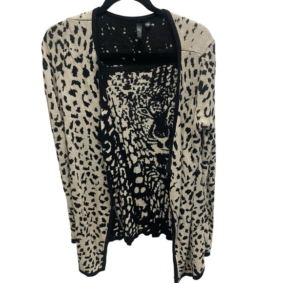 Lapis Anthropologie cardigan sweater leopard print women’s medium - Picture 1 of 8